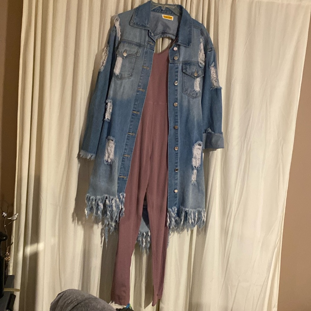 Jacket with jumpsuit for free! Never worn jumpsuit, jacket worn one time.